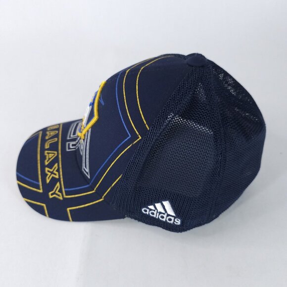 LA Galaxy Hat Cap Fitted Mens Large XL MLS Soccer Trucker Mesh Adidas - Picture 2 of 6